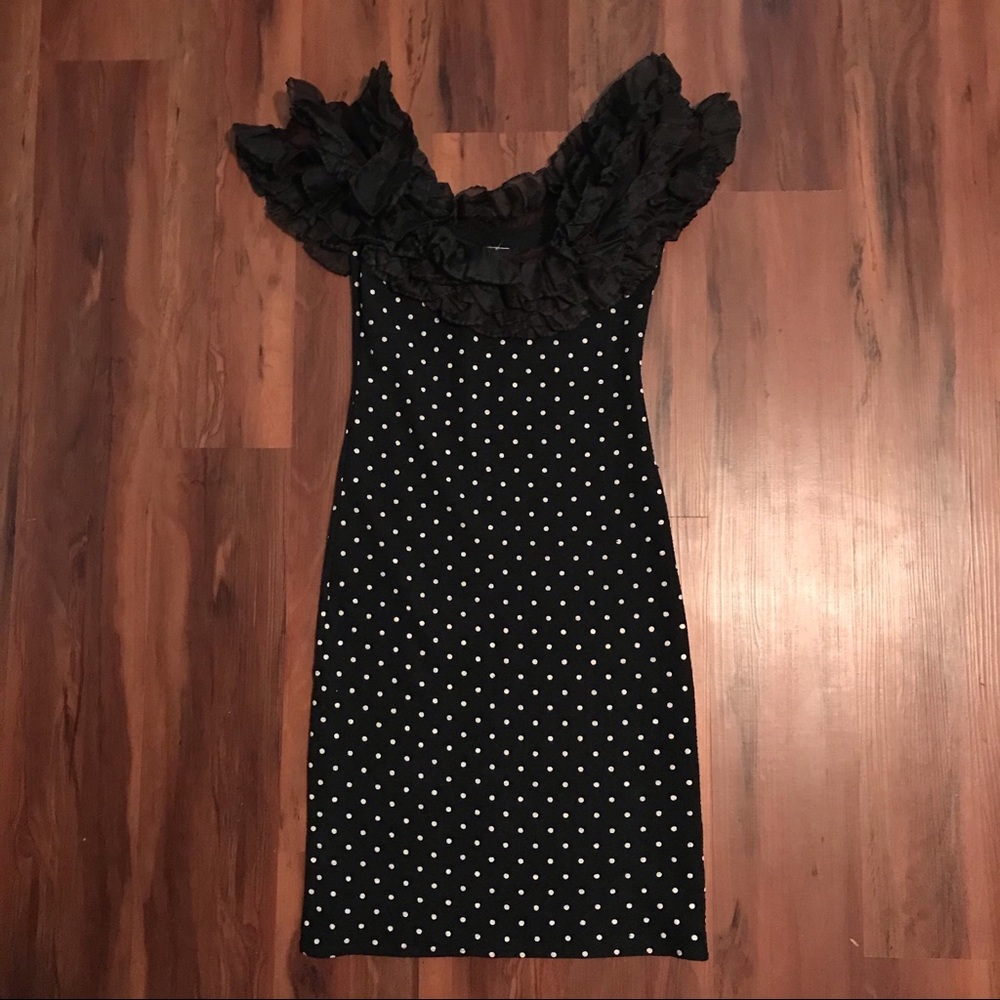 Alyn Paige Polka Dot Ruffle Dress